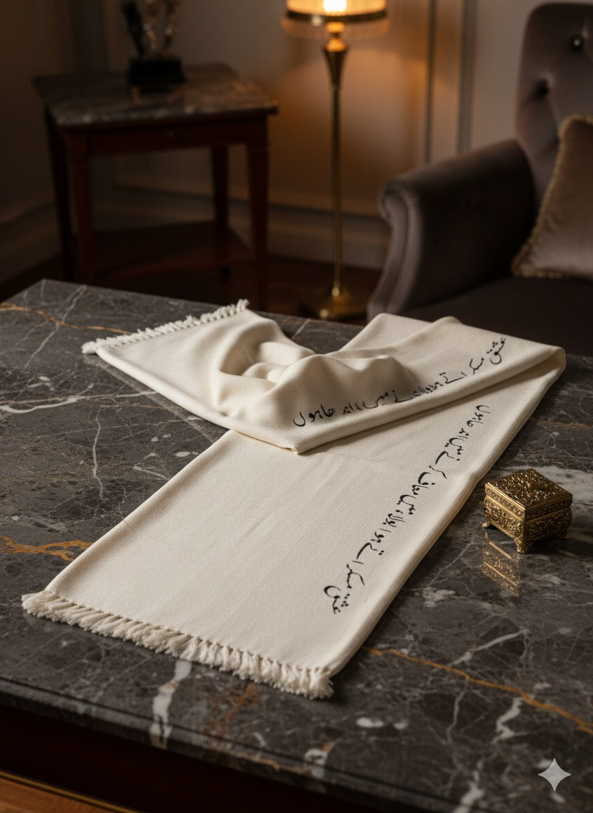 Premium Acrylic White Wool Shawl